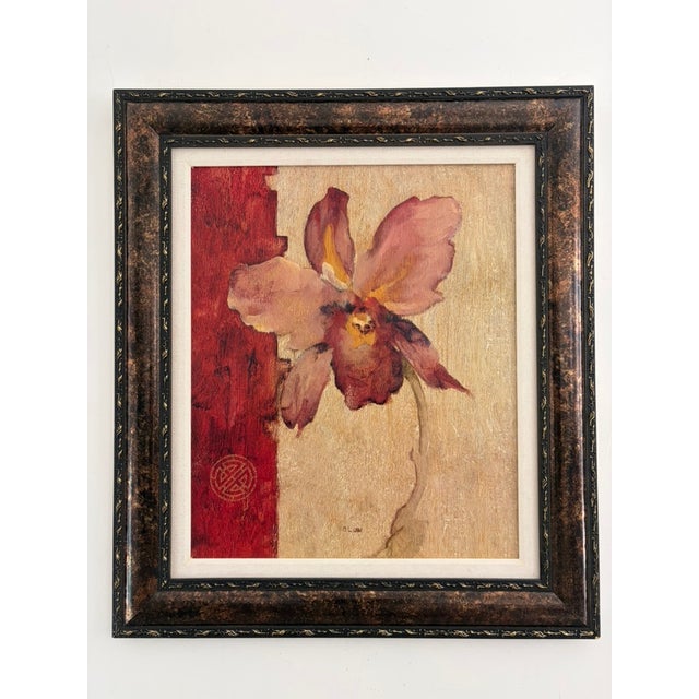 Contemporary Contemporary Orchid Oil Painting by Blum – Oil on Panel, Framed For Sale - Image 3 of 15