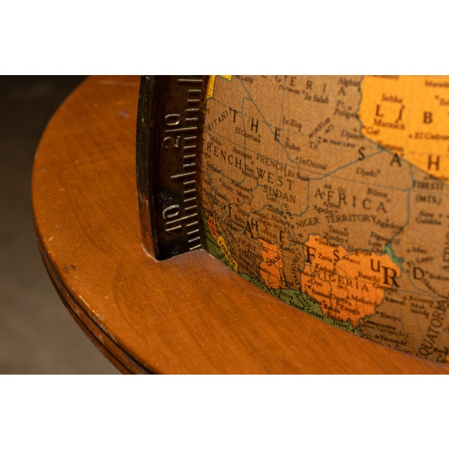 1930s 1930s Replogle Lighted Floor Globe on Wood Stand For Sale - Image 5 of 12