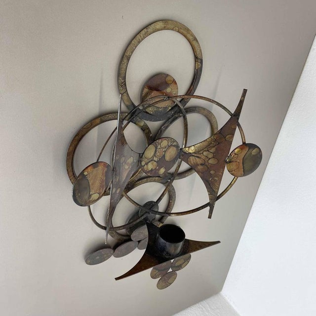 Brutalist Wall Sculpture with Candleholder from Henrik Horst, Denmark, 1970s For Sale - Image 11 of 18