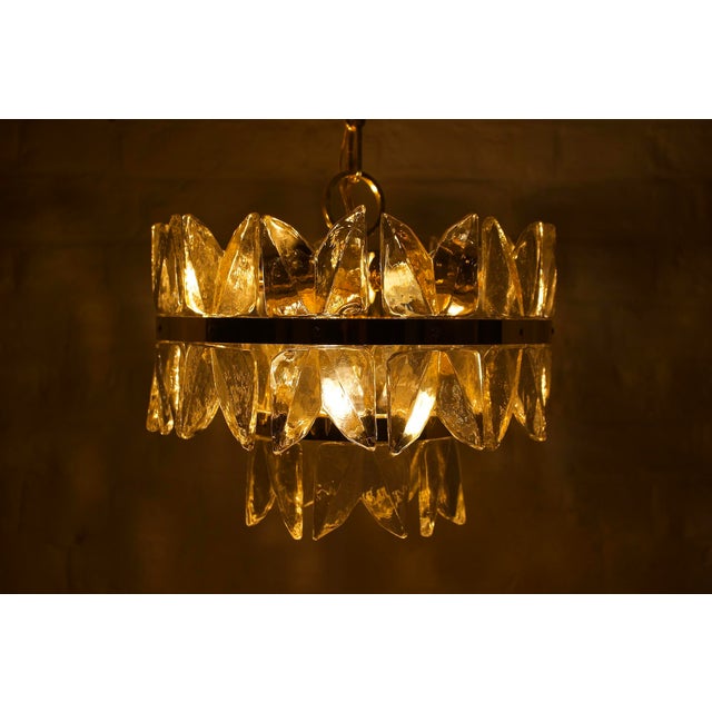 Gold Golden Brass and Crystal Corina Chandelier from Kalmar, 1970s For Sale - Image 8 of 14