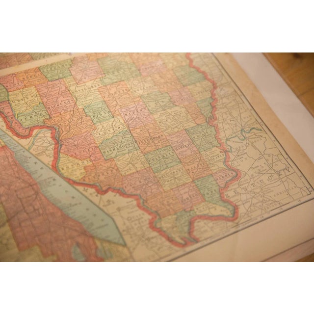 1900 - 1909 Cram's 1907 Map of Illinois For Sale - Image 5 of 6