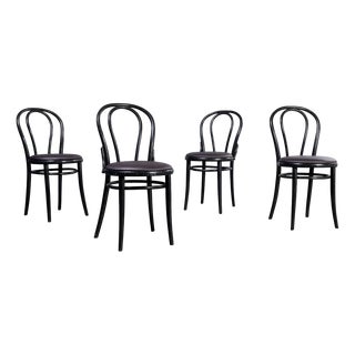 Vintage Bentwood Dining Chairs, 1970s, Set of 4 For Sale