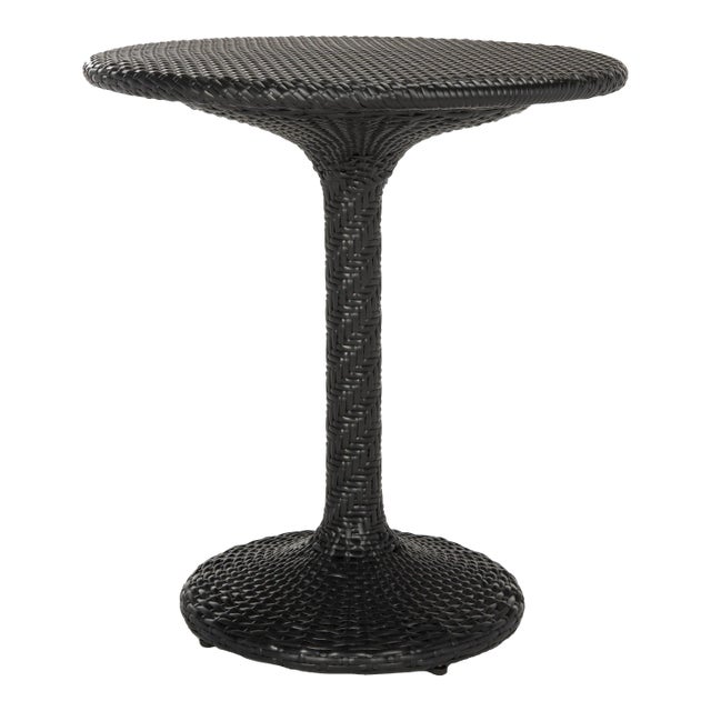 Rattan Bistro Table in Black Rattan Chairish