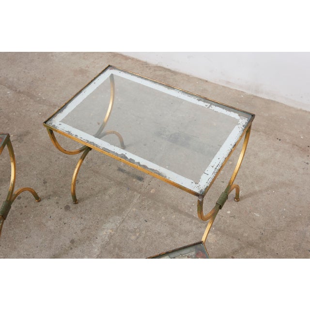 Gold French Neo-Classical Nesting Tables, 1950s, Set of 3 For Sale - Image 8 of 12