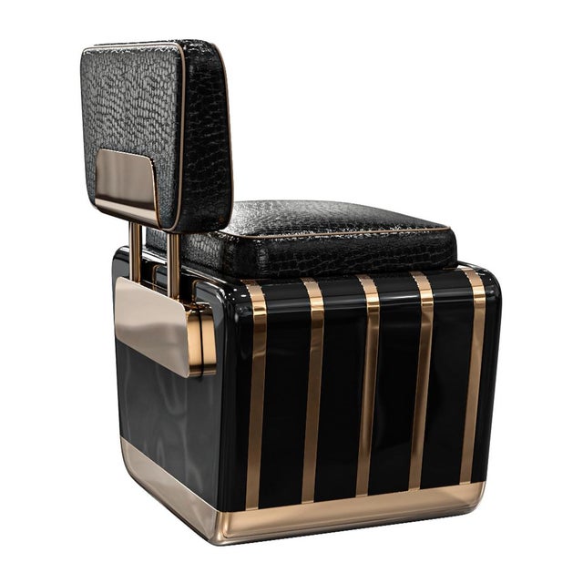 Not Yet Made - Made To Order "Perla Xciii" Chair With Stainless Steel, Bronze Details, Handmade For Sale - Image 5 of 6