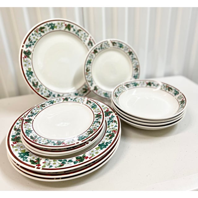 Mid 20th Century Majesticware "Holly" Dinner Service for Four- 12 Pieces For Sale - Image 4 of 6