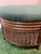 Mid-Century Modern Vintage MCM Wicker Ottoman With Overstuffed Cushion For Sale - Image 3 of 4