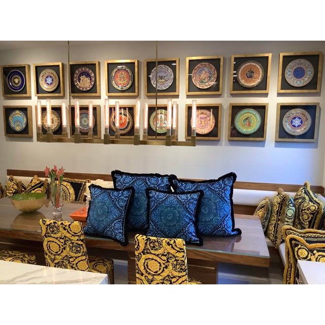 Atelier Versace Custom Atelier Versace Blue Pillows - Set of 4 For Sale - Image 4 of 13