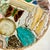 1950s Vintage Folk Art Boho Chic Lucite Encased Semi-Precious Stones Drinks Table With Butterfly Design For Sale - Image 14 of 17