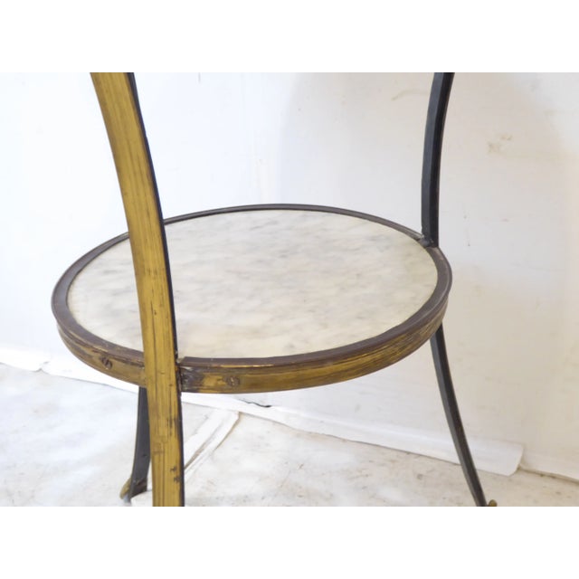 Antique French Bronze & Marble Gueridon For Sale - Image 4 of 5