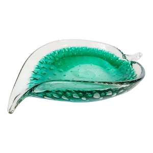 Vintage Murano Hand Blown Glass Leaf Catchall Dish