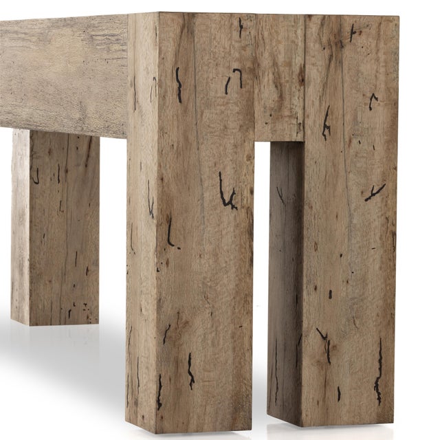 Four Hands Abaso Console Table, Rustic Wormwood Oak For Sale In Austin - Image 6 of 11