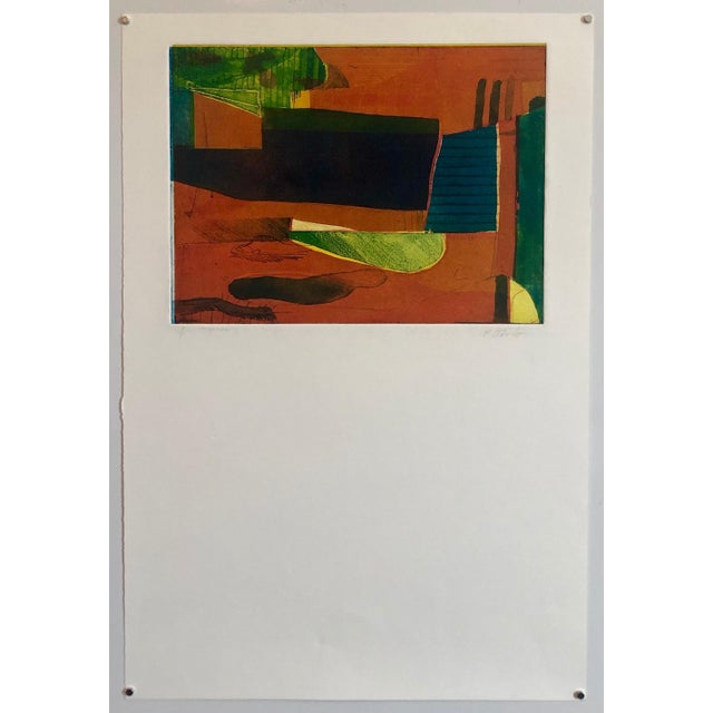 Pierre Obando, Abstract Modernist Colorful Bold Monoprint Monotype Painting Print Pierre Obando, 1997 For Sale In Miami - Image 6 of 6