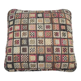 Handcrafted Geometric Needlepoint Pillow For Sale