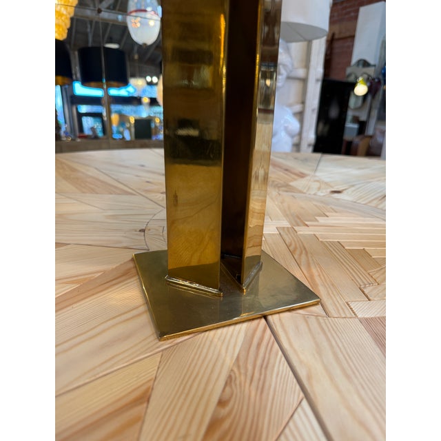 Italian 1970s Italian Modernist Brass Table Lamps - a Pair For Sale - Image 3 of 11