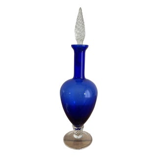 Carafe in Blue Glass For Sale