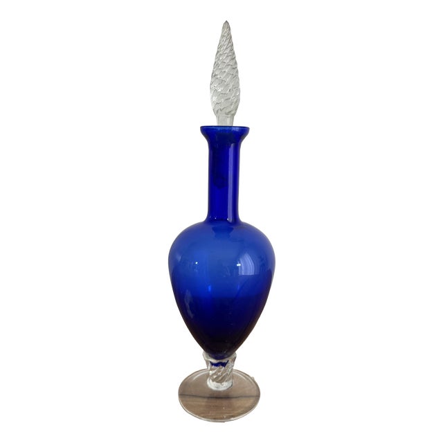 Carafe in Blue Glass For Sale