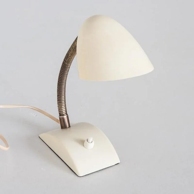 Mid-Century Modern Mid-Century French Adjustable Brass and Bakelite Gooseneck Table Lamp, 1960s For Sale - Image 3 of 7