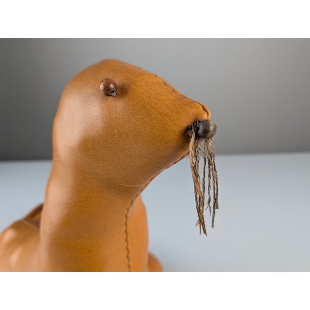 Brown Vintage Leather Seal Decorative Sculpture, 1970s For Sale - Image 8 of 9