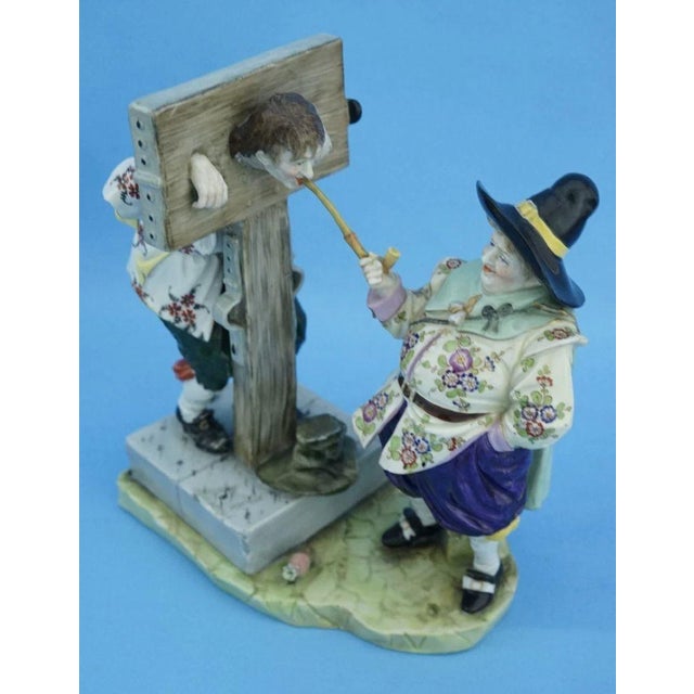 19th Century Porcelain Jester in the Pillory and King from Imperial Manufactory Vienna, Austria For Sale - Image 9 of 18
