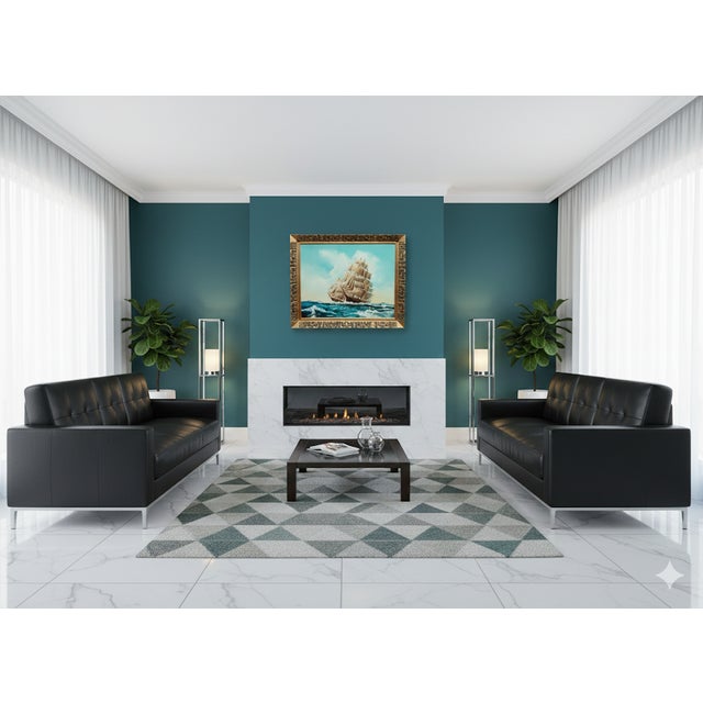 Nautical 1970s C. Tyonk (Hawaiian Artist) Original Painting With Custom Frame For Sale - Image 3 of 5