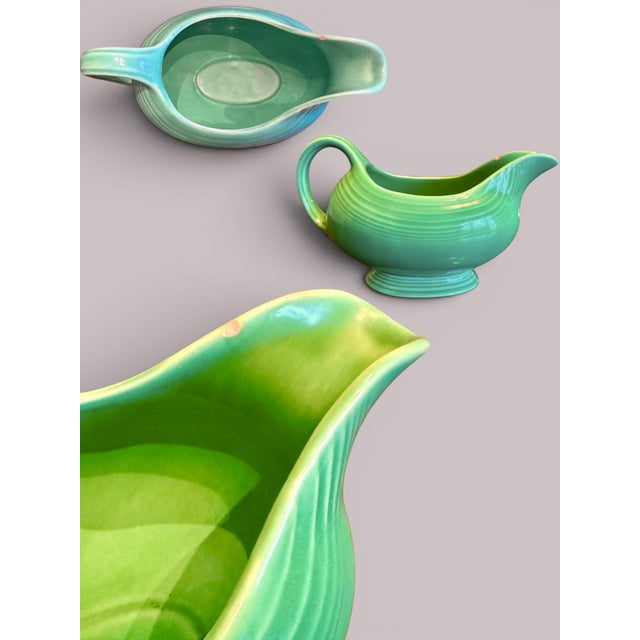 Vintage HLC Fiestaware Light Green Gravy Boat-Homer Laughlin-40s-Art Deco-Retro For Sale - Image 9 of 11
