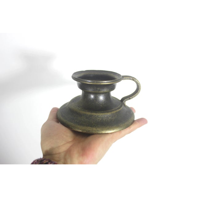Bronze Vintage Bronze Chamberstick Candle Holder For Sale - Image 8 of 9