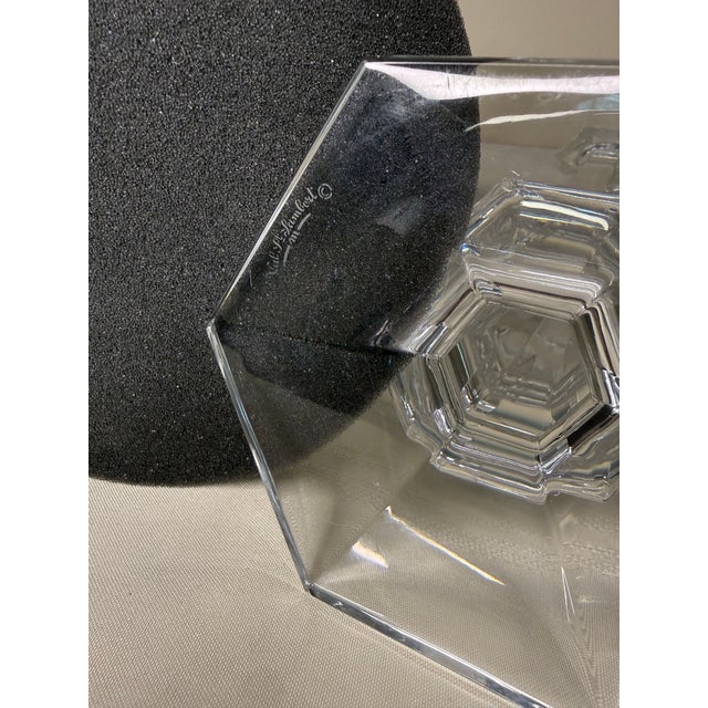 Mid-Century Modern Mid 20th Century Val Saint Lambert Signed Crystal "Gardenia" Candlesticks - A Pair For Sale - Image 3 of 4