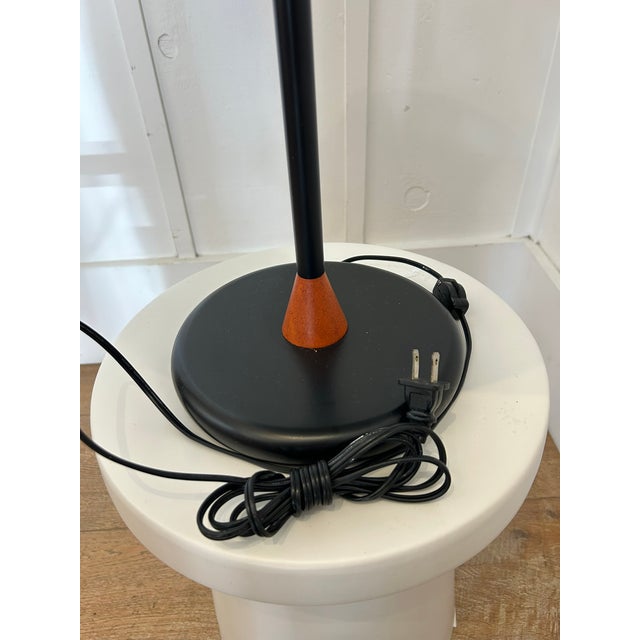 Late 20th Century Vintage Postmodern Metal and Wood Table Lamp For Sale - Image 5 of 9