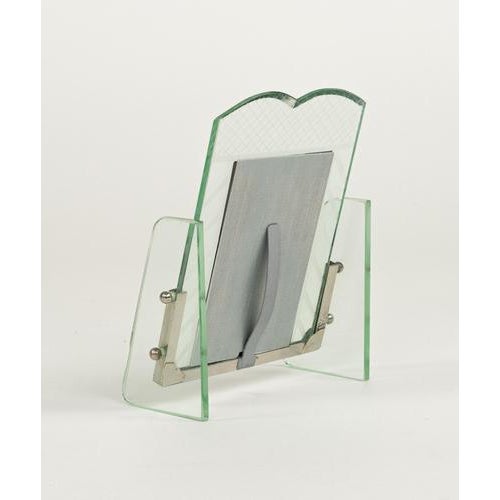 Metal Mid-Century Picture Frame in Glass and Steel attributed to Fontana Arte, Italy, 1950s For Sale - Image 7 of 15