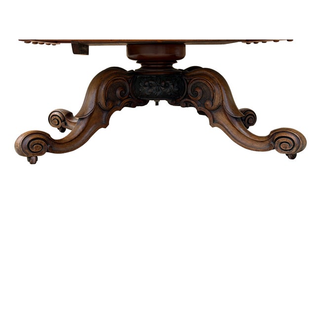 Vintage Estate Burl Walnut Wood Large Oval Low Coffee Table For Sale - Image 11 of 15