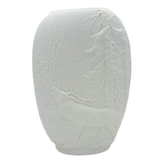 Vintage Bisque Porcelain Hunting Deer Vase from Royal KPM, 1970s For Sale