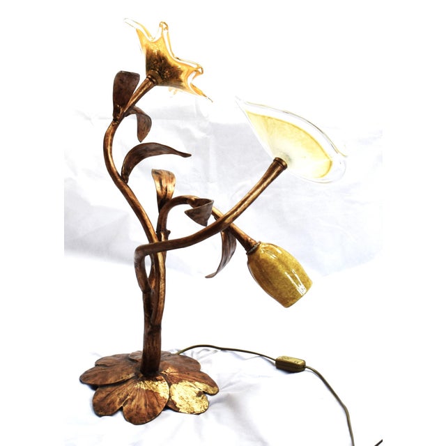 Gold Bouquet Table Lamp by Serip, 1980s For Sale - Image 8 of 9