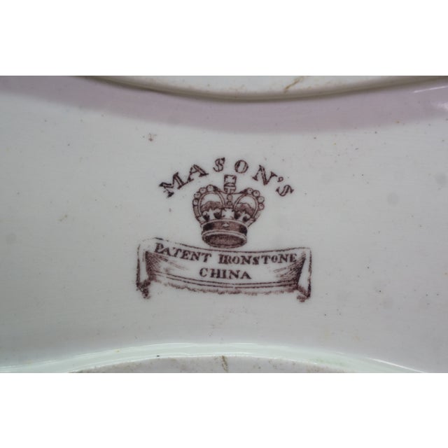 Ceramic Antique Masons Ironstone Covey Ducks Imari Chinoiserie Platter Compote 11" For Sale - Image 7 of 11