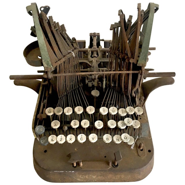 Mid 20th Century Found Art Scuplture Perfectly Patinated Type Writer For Sale - Image 5 of 5