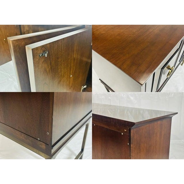 Walnut and Brass Credenza by Century Furniture, Made in the United States For Sale - Image 15 of 18