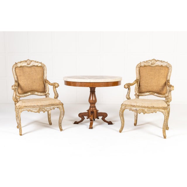 Large Antique Italian Silver Gilt Armchairs, 1700s, Set of 2 For Sale - Image 14 of 14