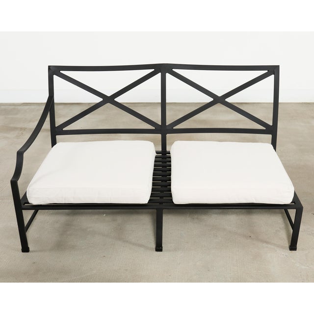 Restoration Hardware Two Piece Carmel Aluminum Garden Sofa 9.5 Ft For Sale In Sacramento - Image 6 of 18