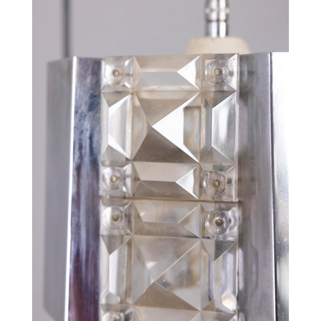 Vintage Metal and Crystal Pendant Lamp by Kinkeldey, 1970s For Sale - Image 11 of 12