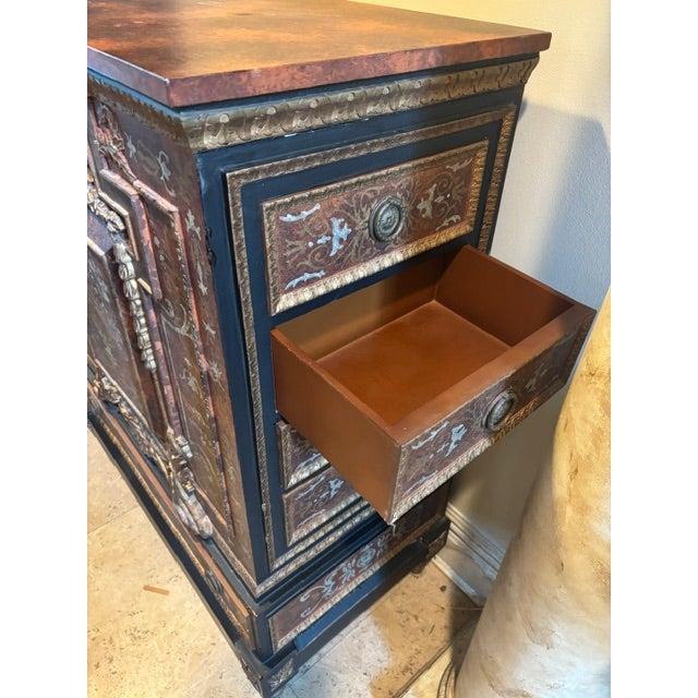 Wood Hand Painted European Cabinet For Sale - Image 7 of 18