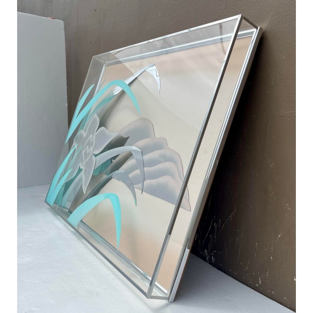 1980s Vintage Abstract Floral Lucite Shadow Box For Sale - Image 5 of 5