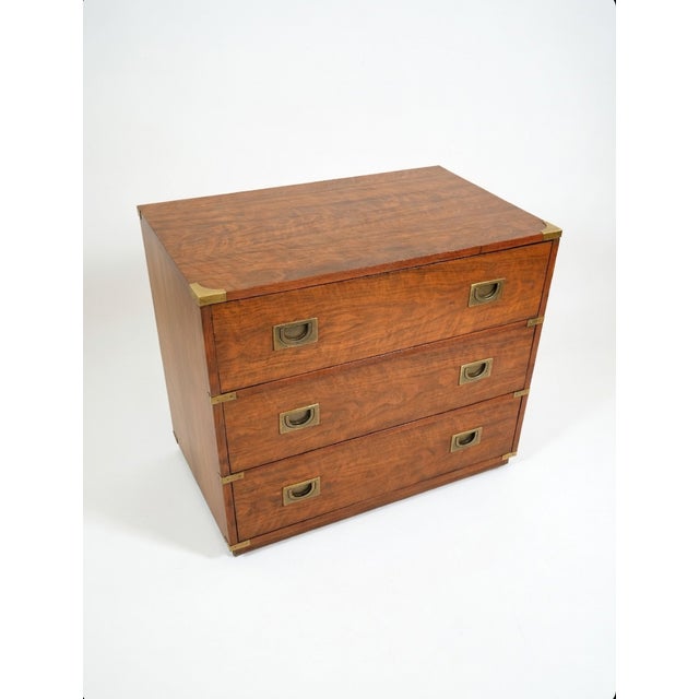 Campaign Vintage Drexel Brigade Collection Campaign Chest of Drawers For Sale - Image 3 of 10