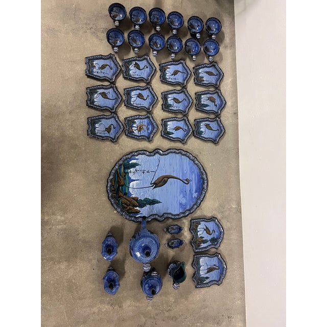 Tea Service in Decorated Ceramic from Pesaro, Italy, 1940s, Set of 34 For Sale - Image 10 of 10