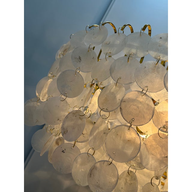 Shell Capiz Chandelier with Gold Frame, 2019 For Sale - Image 7 of 10