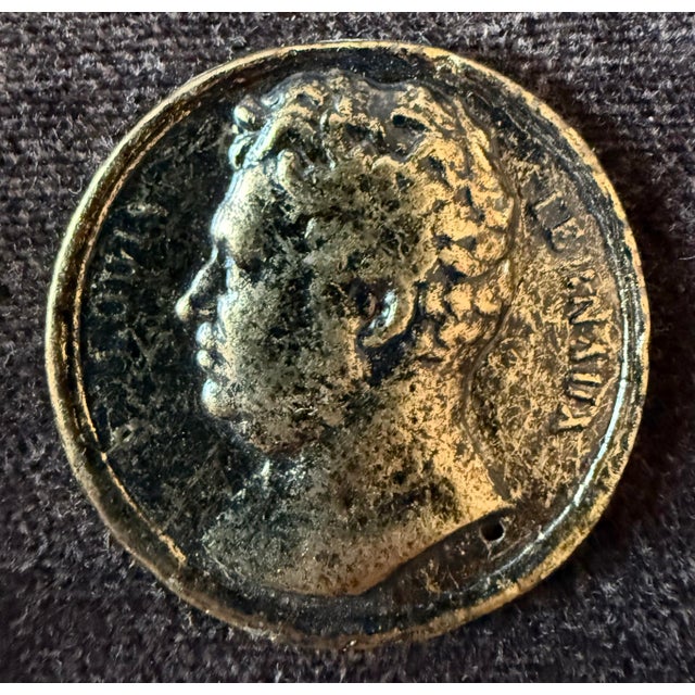 Pair of Mid Century Framed Roman Medallions or Coins For Sale - Image 10 of 13