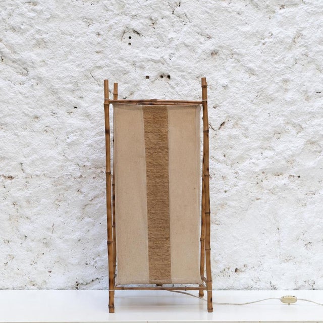 French bamboo and fabric lamp in the style of louis sognot designer: in the style of louis sognot origin: france year:...