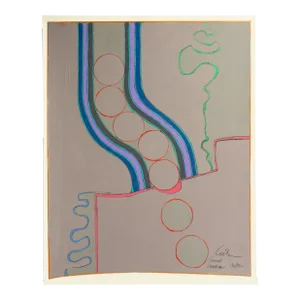 1982 “Secret Umbra” Abstract Mixed Media Painting by Harry Hilson