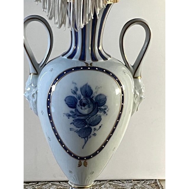 Saint Croix Limoges Porcelain Table Lamp with Fabric Shade, 1950s For Sale - Image 4 of 11