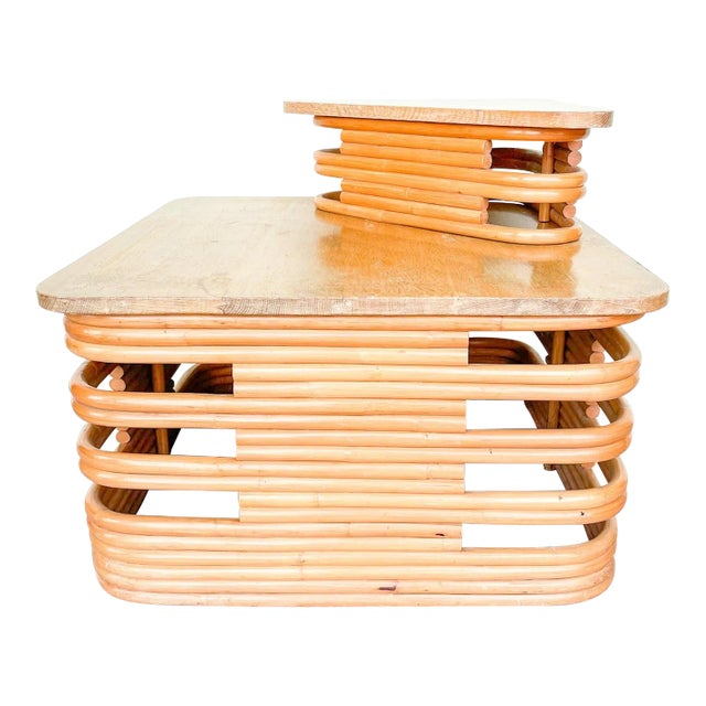 Palm Beach Regency Frankl Style Rattan Coffee Table For Sale