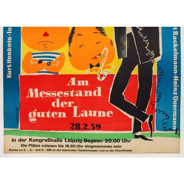 Illustration 1959 German Advertising Poster - Deutscher Fernsehfunk, Am Messestand Der Guten Laune (German Television/Radio Show) For Sale - Image 3 of 3